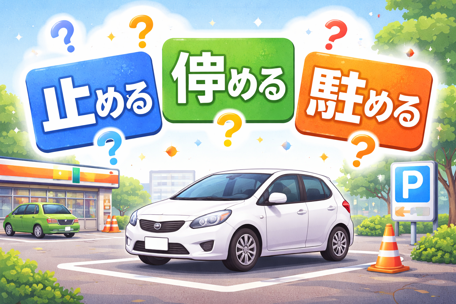 車を「とめる」はどの漢字?迷わない使い分け3パターン | わたしの真ん中メモ